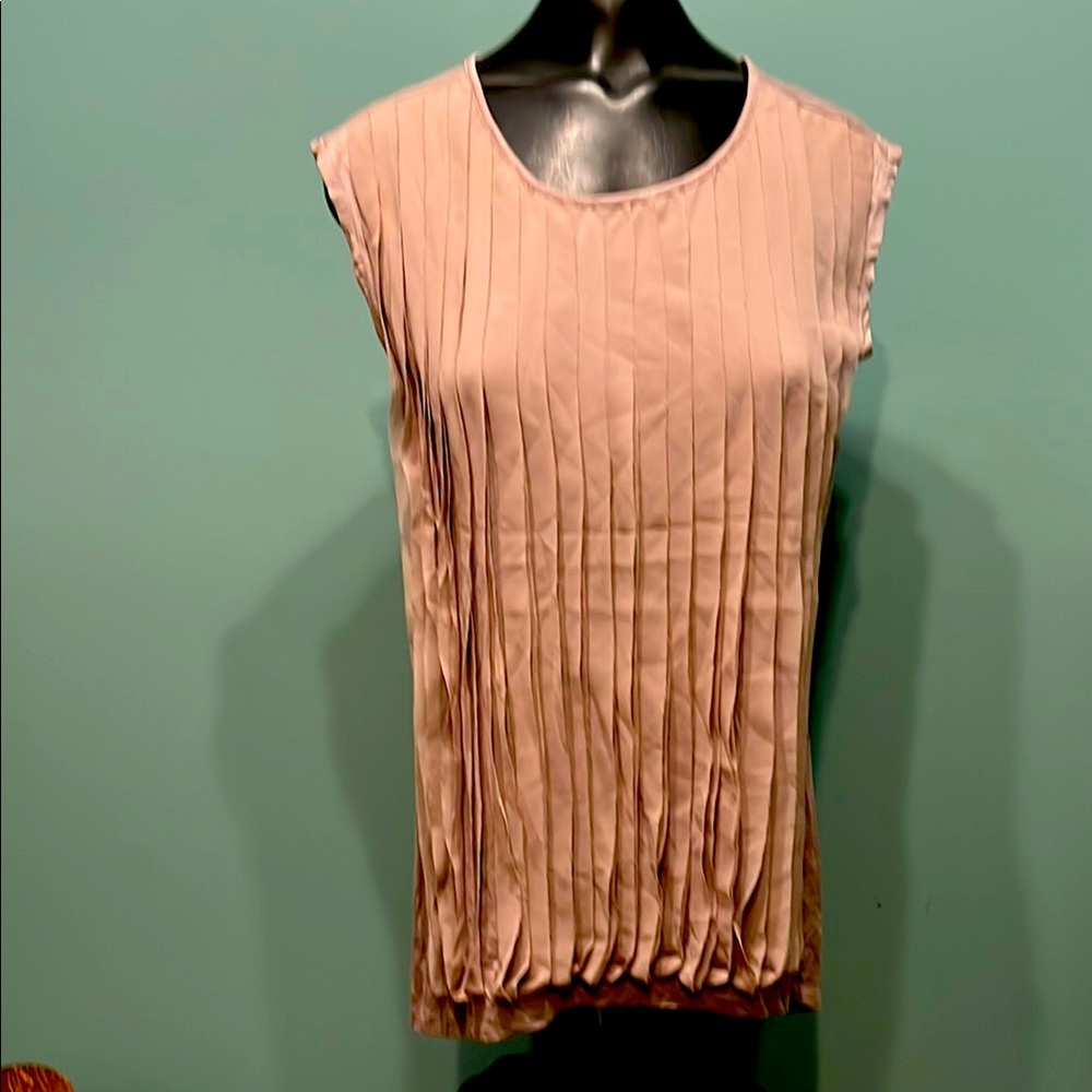 Design History Pleated Sleeveless Top - Biege